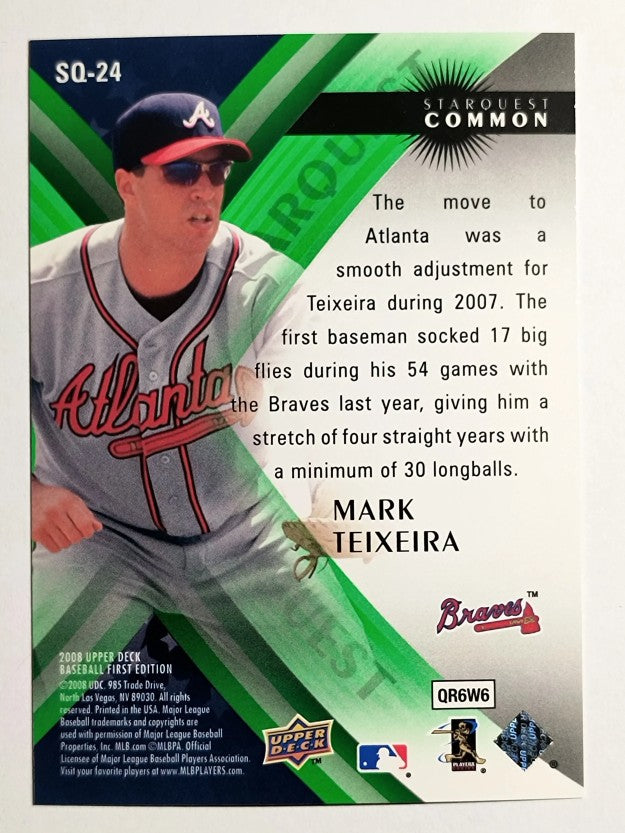 2008 Upper Deck First Edition StarQuest #SQ24 Mark Teixeira