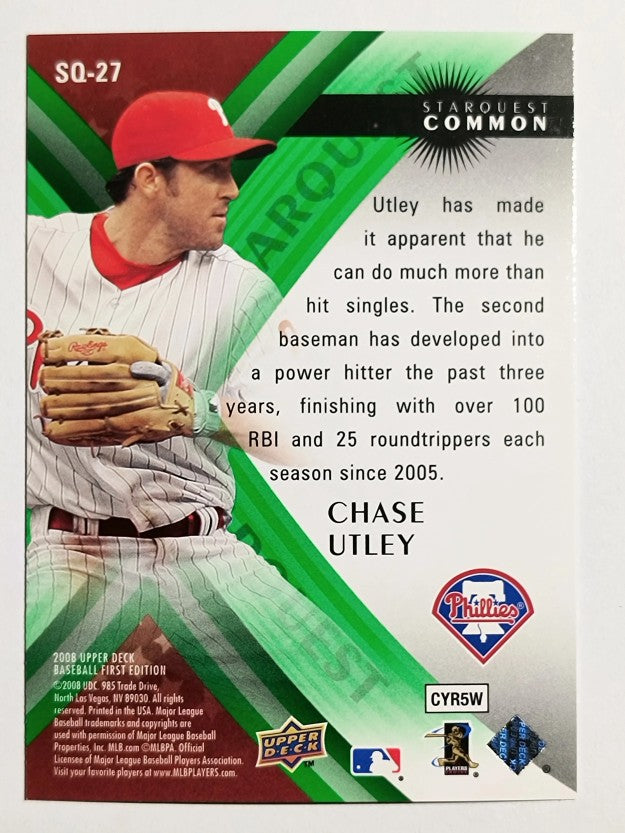 2008 Upper Deck First Edition StarQuest #SQ27 Chase Utley