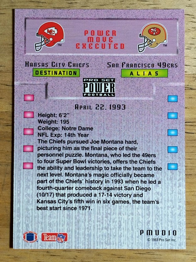 1993 Power Update Moves #10 Joe Montana