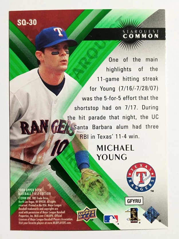 2008 Upper Deck First Edition StarQuest #SQ30 Michael Young