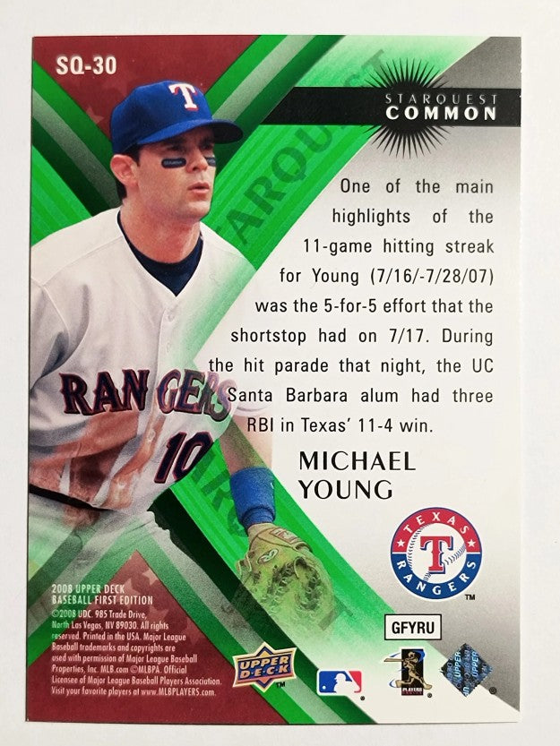 2008 Upper Deck First Edition StarQuest #SQ30 Michael Young