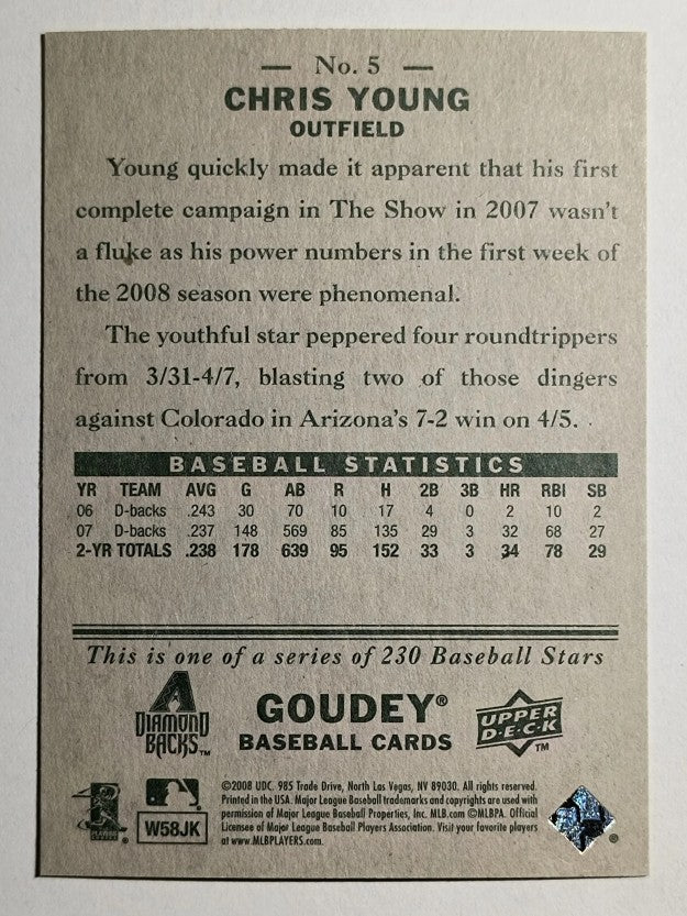 2008 Upper Deck Goudey #5 Chris B. Young
