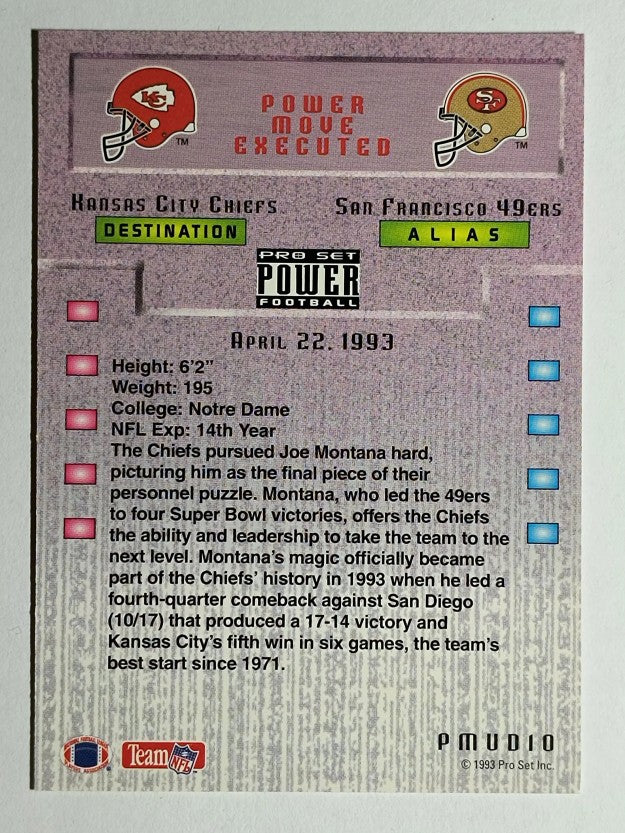 1993 Power Update Moves Gold #10 Joe Montana