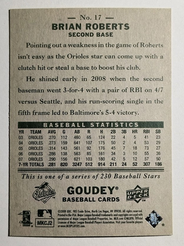 2008 Upper Deck Goudey #17 Brian Roberts