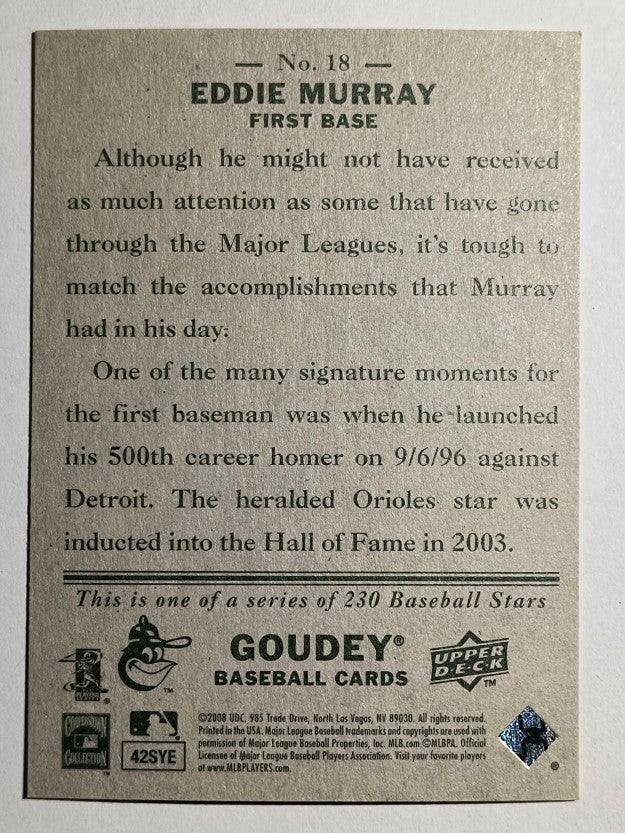 2008 Upper Deck Goudey #18 Eddie Murray