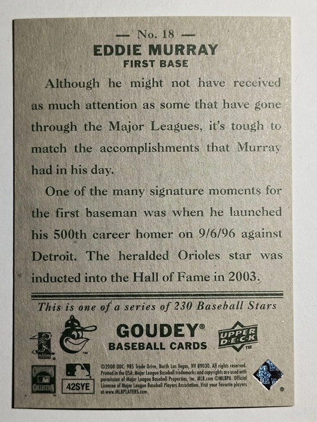 2008 Upper Deck Goudey #18 Eddie Murray