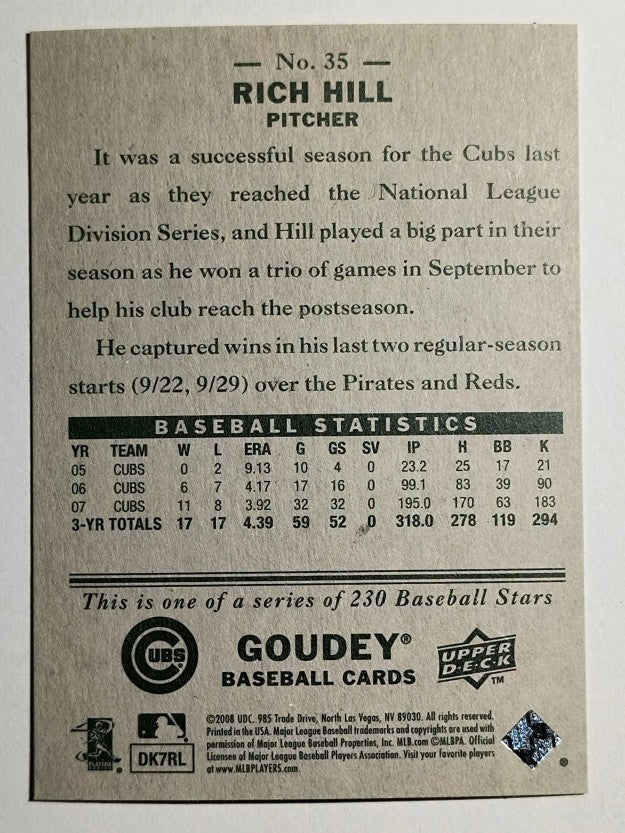 2008 Upper Deck Goudey #35 Rich Hill