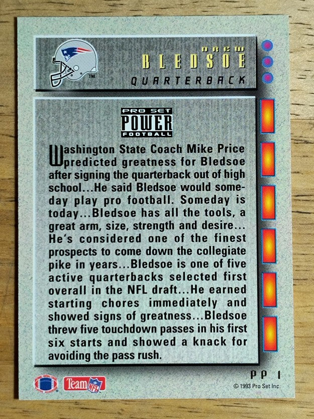 1993 Power Update Prospects #1 Drew Bledsoe RC