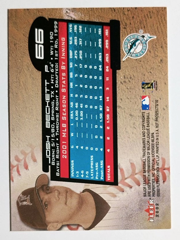 2002 Hot Prospects #66 Josh Beckett