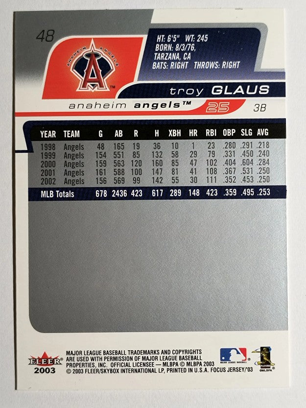 2003 Fleer Focus JE #48 Troy Glaus