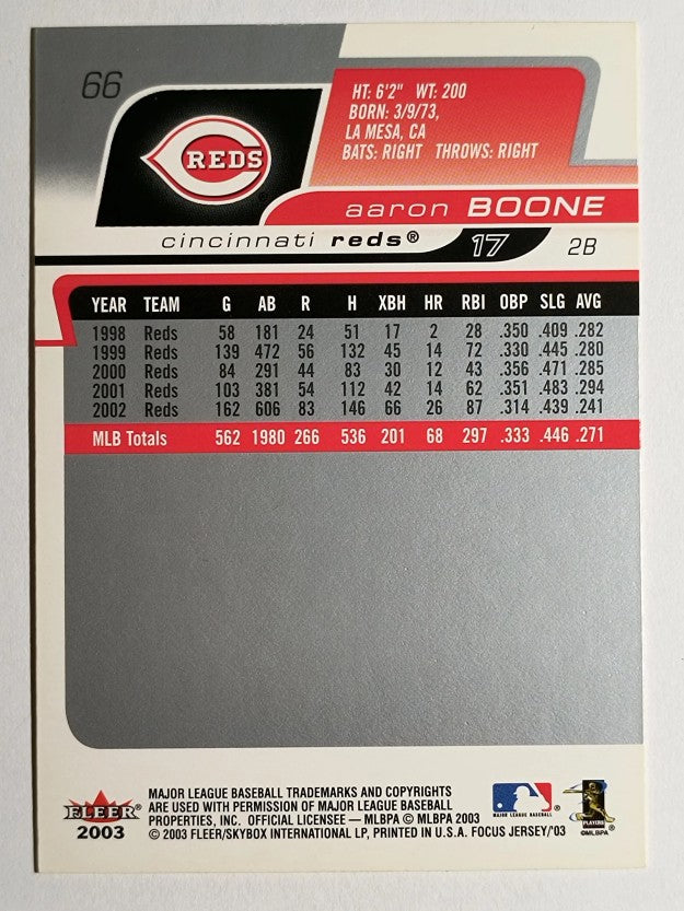 2003 Fleer Focus JE #66 Aaron Boone