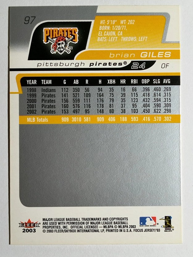 2003 Fleer Focus JE #97 Brian Giles