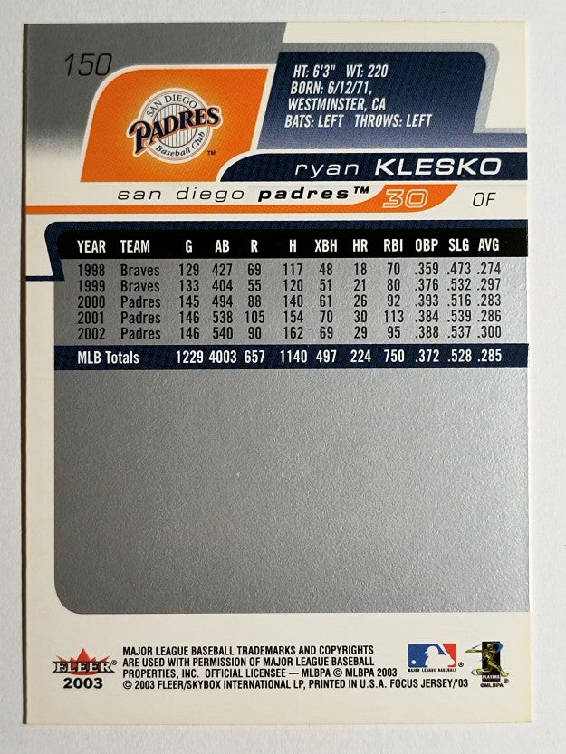 2003 Fleer Focus JE #150 Ryan Klesko