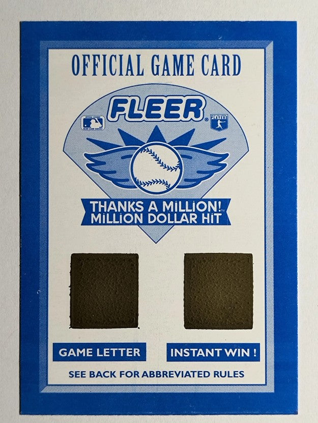 1996 Fleer Million Dollar Hit Scratch Card #NNO Unscratched (expired)