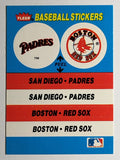 1987 Fleer Team Stickers #42 San Diego Padres/Boston Red Sox