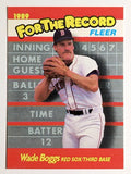 1989 Fleer For The Record #1 Wade Boggs