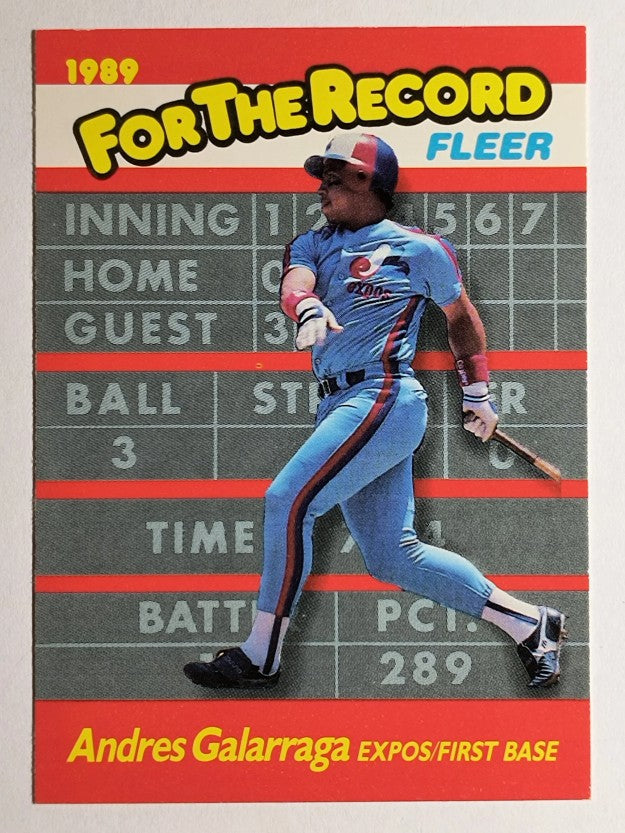1989 Fleer For The Record #3 Andres Galarraga