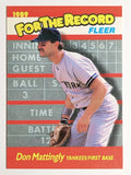 1989 Fleer For The Record #6 Don Mattingly