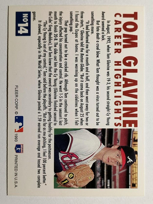 1993 Fleer Glavine #14 Tom Glavine/Send-Off 2 (NM)