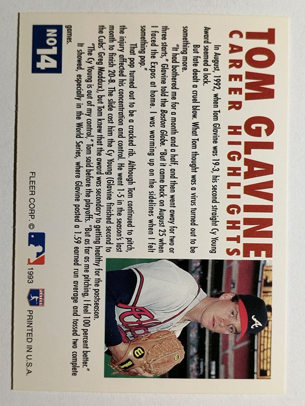 1993 Fleer Glavine #14 Tom Glavine/Send-Off 2