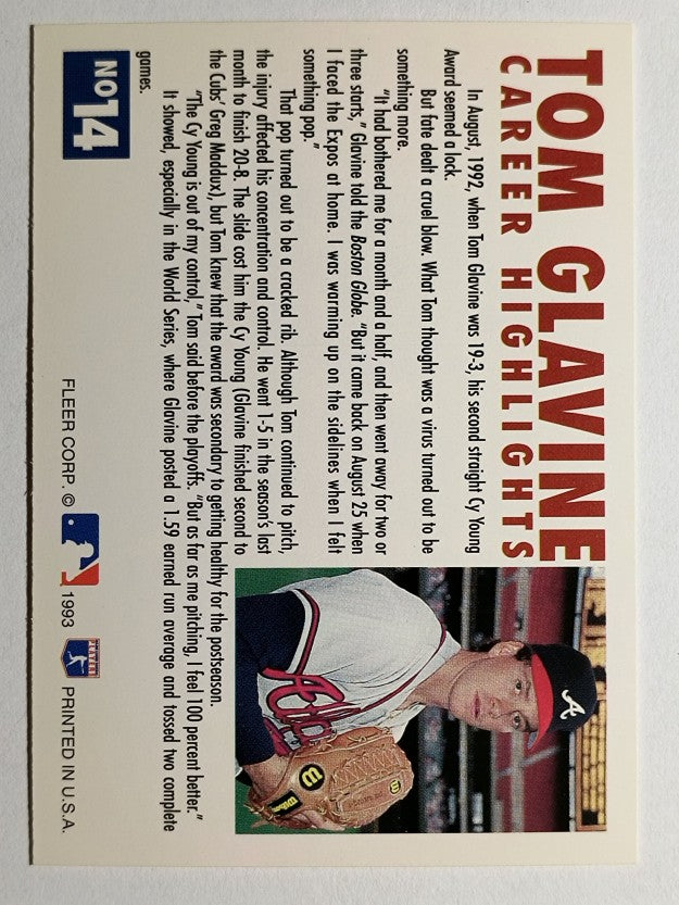 1993 Fleer Glavine #14 Tom Glavine/Send-Off 2