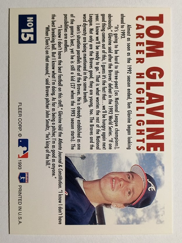 1993 Fleer Glavine #15 Tom Glavine/Send-Off 3