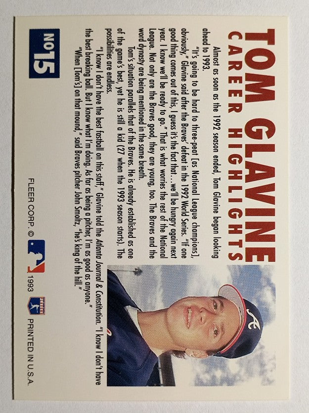 1993 Fleer Glavine #15 Tom Glavine/Send-Off 3