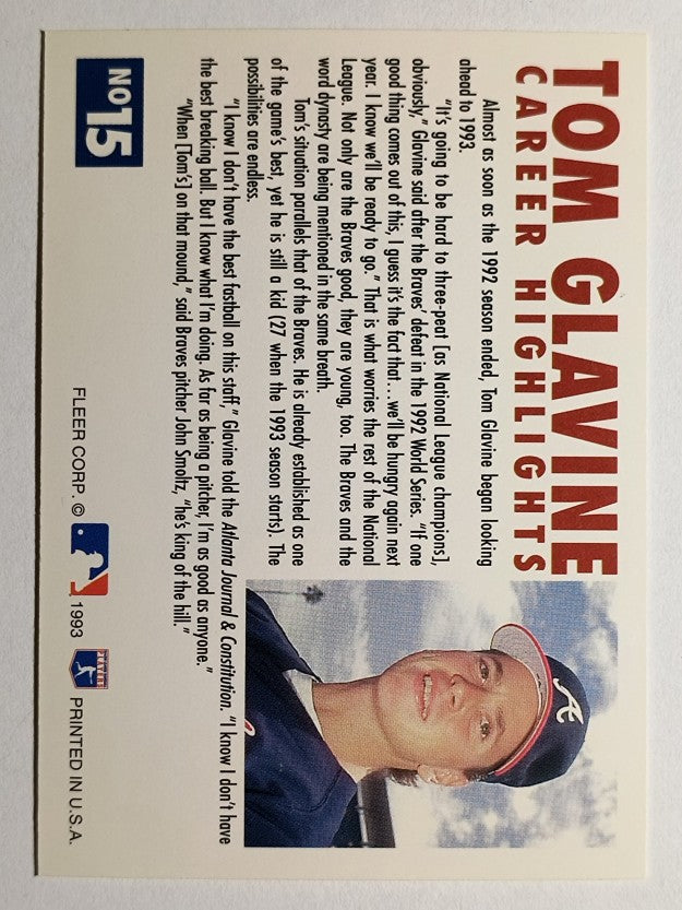 1993 Fleer Glavine #15 Tom Glavine/Send-Off 3