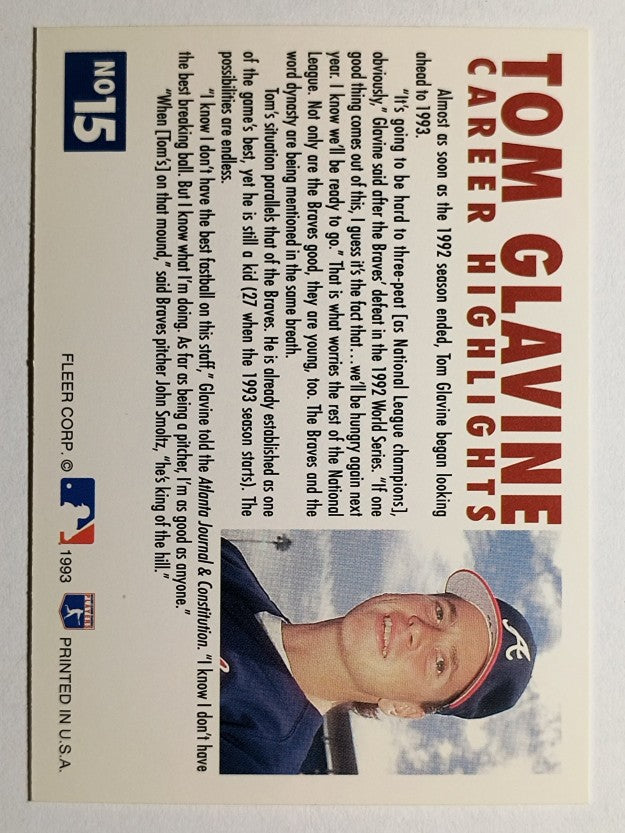 1993 Fleer Glavine #15 Tom Glavine/Send-Off 3