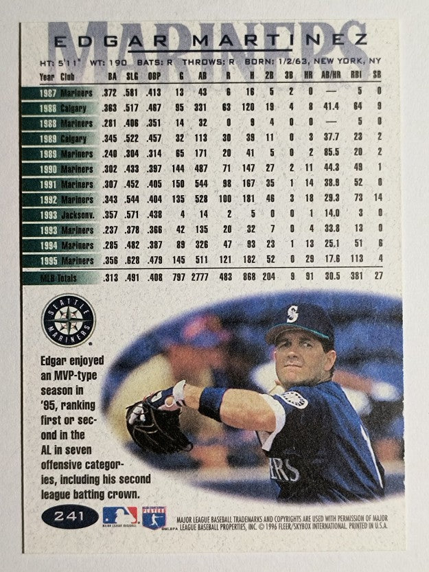 1996 Fleer #241 Edgar Martinez