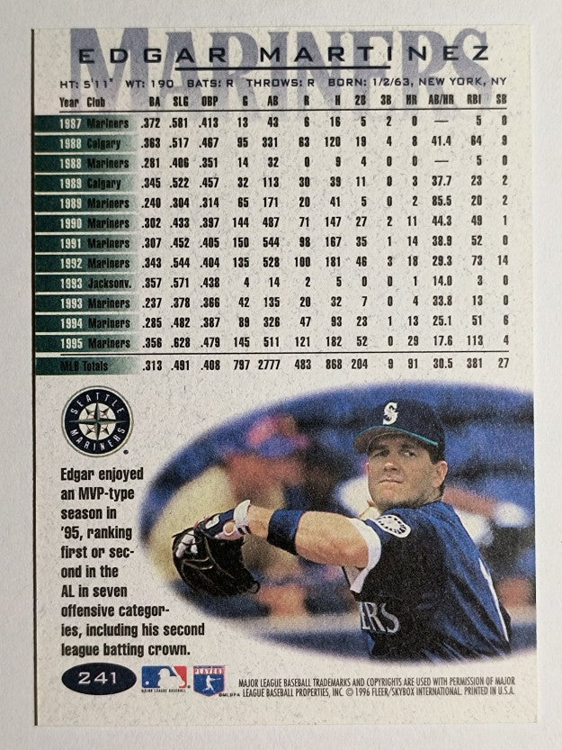 1996 Fleer #241 Edgar Martinez