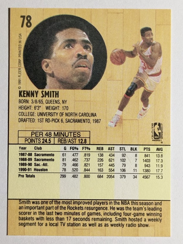 1991-92 Fleer #78 Kenny Smith