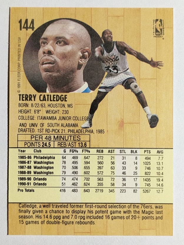 1991-92 Fleer #144 Terry Catledge