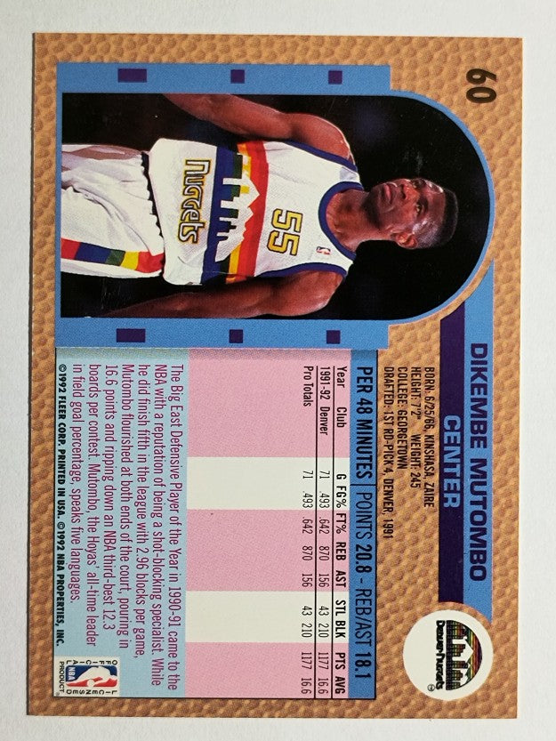 1992-93 Fleer #60 Dikembe Mutombo