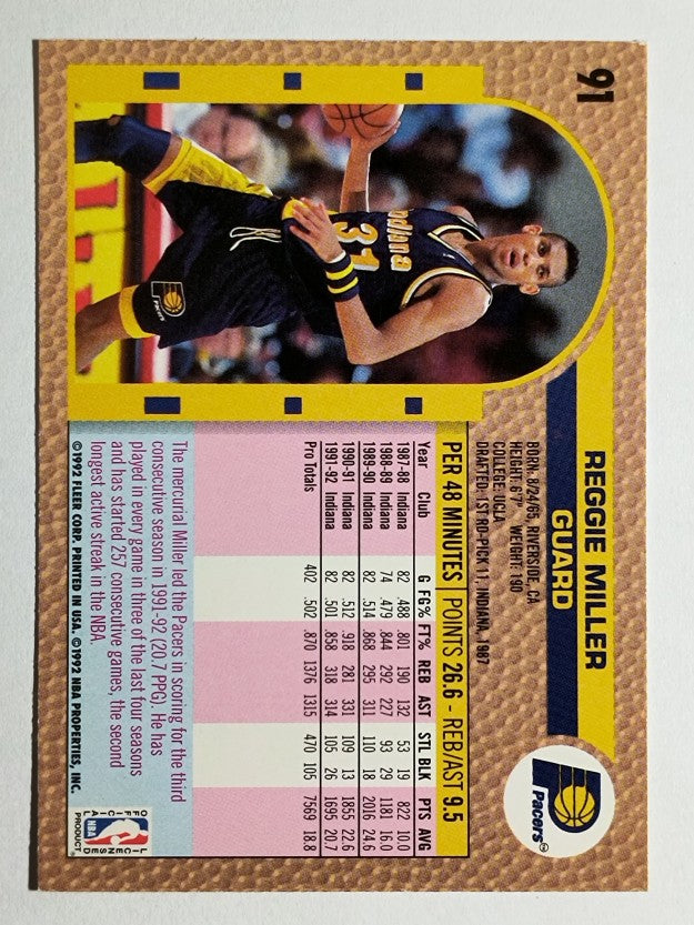 1992-93 Fleer #91 Reggie Miller (NM)