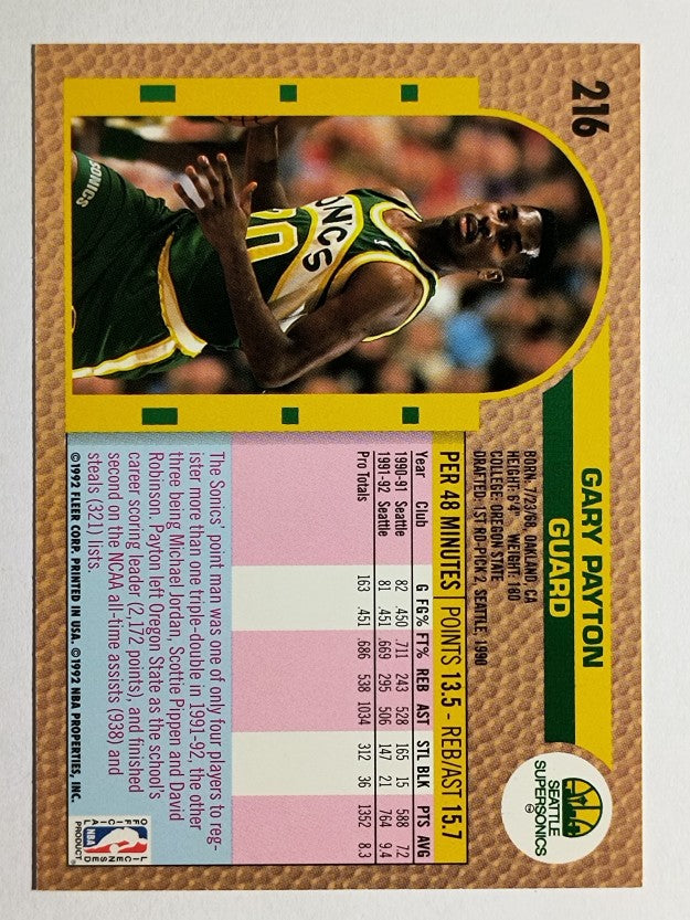 1992-93 Fleer #216 Gary Payton