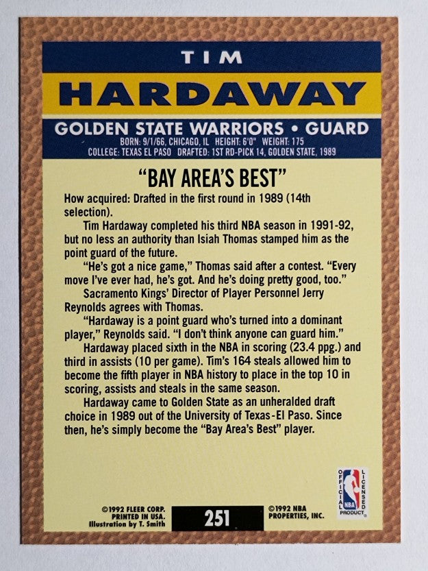 1992-93 Fleer #251 Tim Hardaway PV
