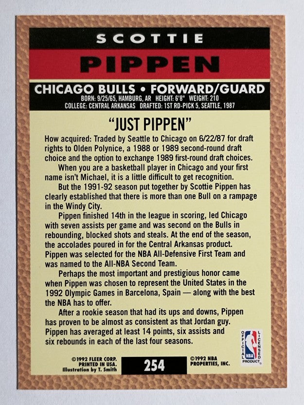 1992-93 Fleer #254 Scottie Pippen PV