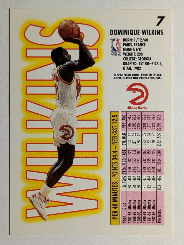 1993-94 Fleer #7 Dominique Wilkins