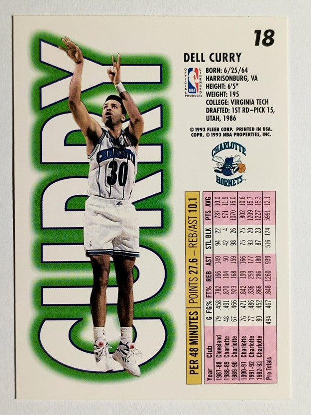 1993-94 Fleer #18 Dell Curry