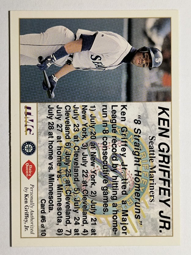 1994 Griffey Dairy Queen #6 Ken Griffey Jr./8 Straight Home Runs