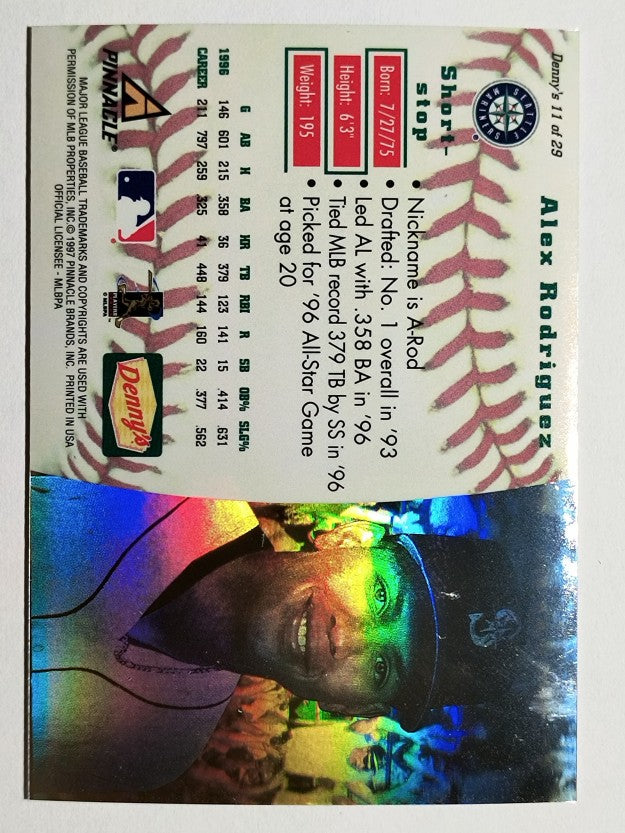 1997 Denny's Holograms #11 Alex Rodriguez