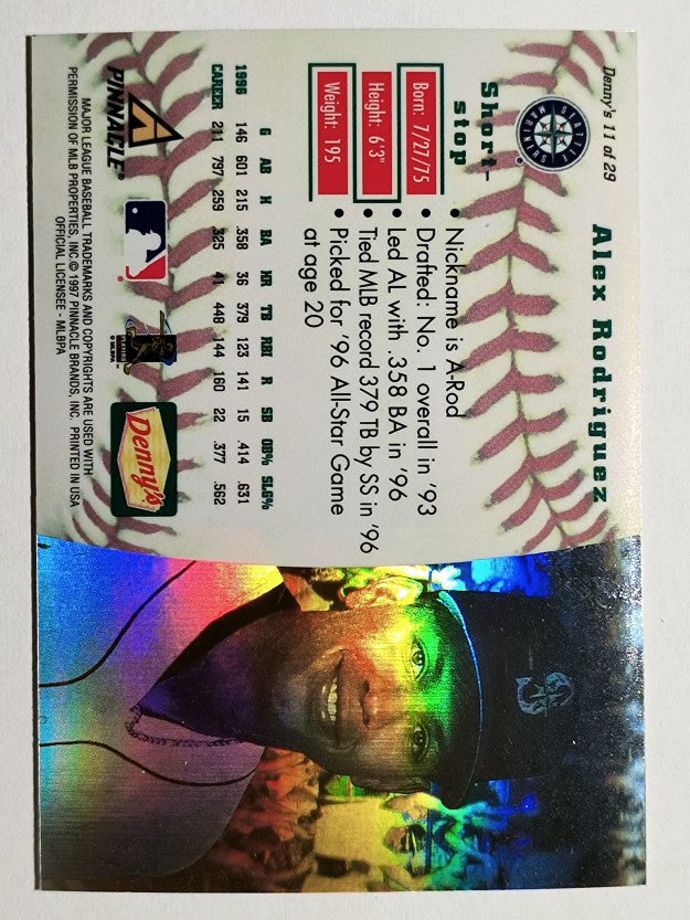 1997 Denny's Holograms #11 Alex Rodriguez