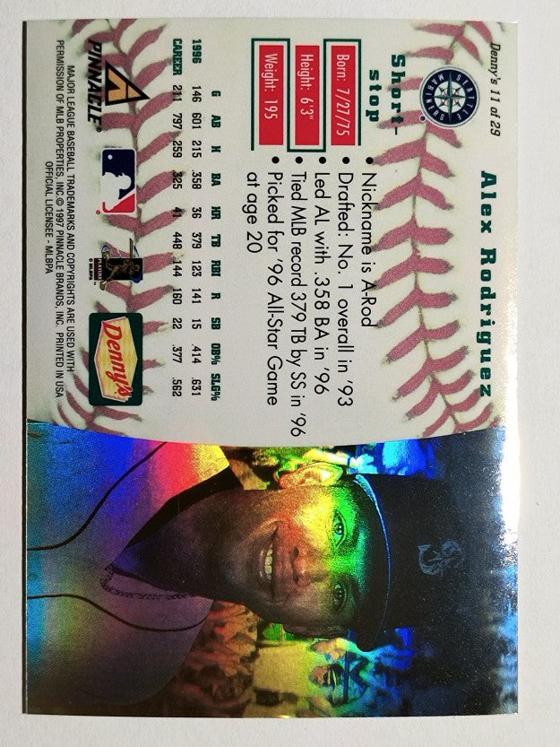 1997 Denny's Holograms #11 Alex Rodriguez