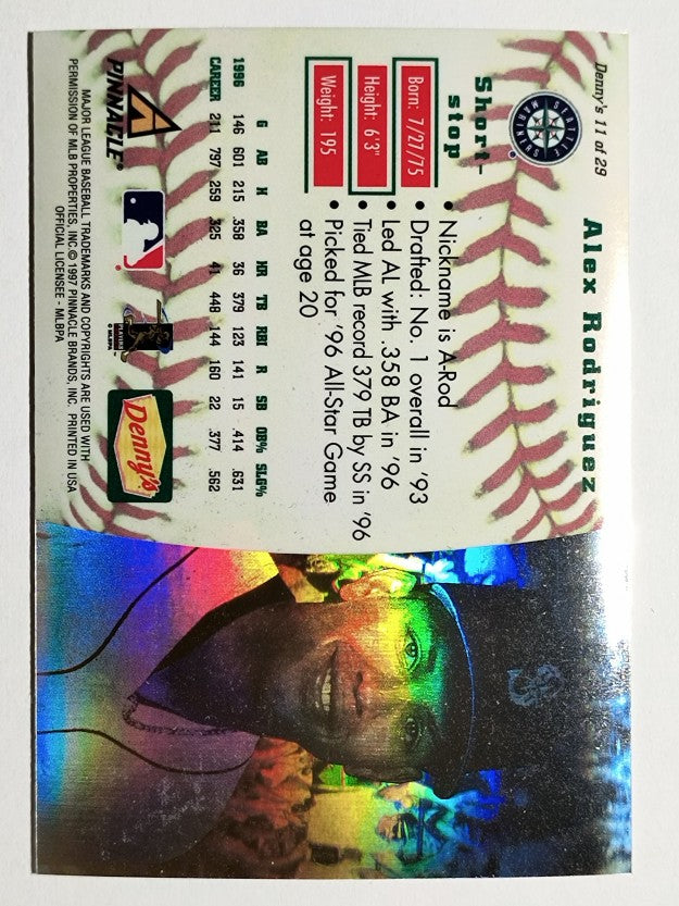 1997 Denny's Holograms #11 Alex Rodriguez