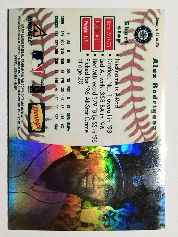 1997 Denny's Holograms #11 Alex Rodriguez