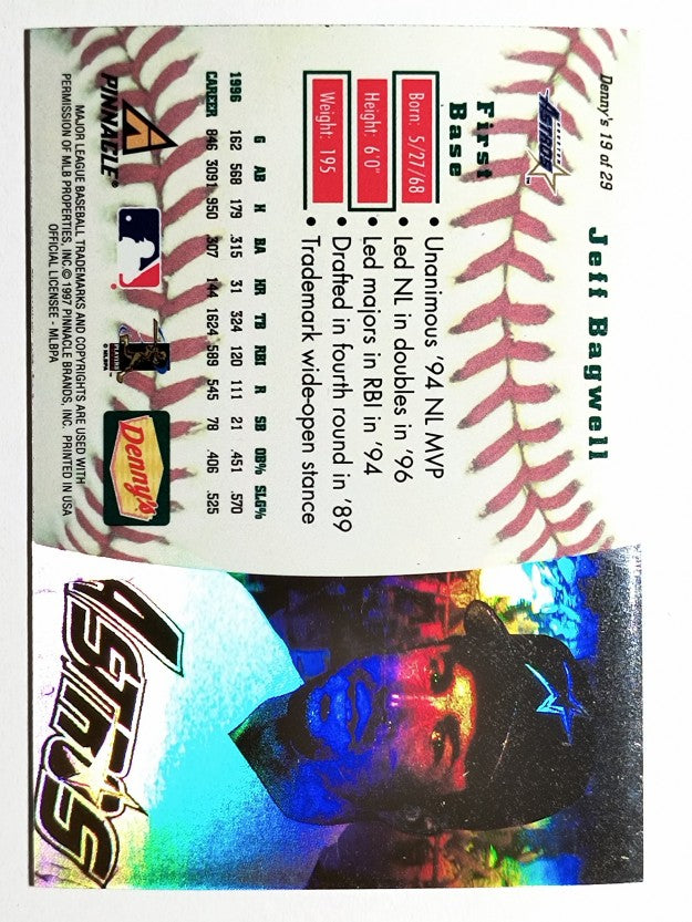 1997 Denny's Holograms #19 Jeff Bagwell
