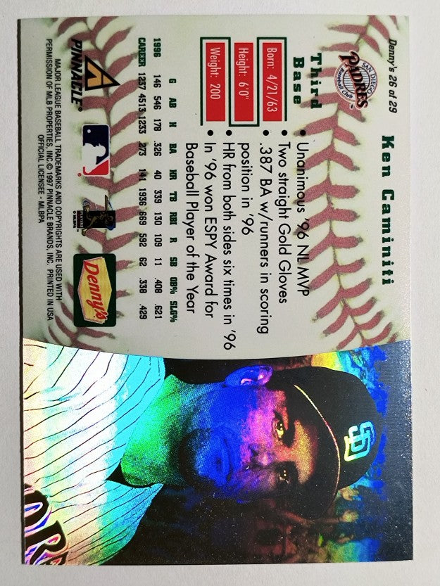 1997 Denny's Holograms #26 Ken Caminiti