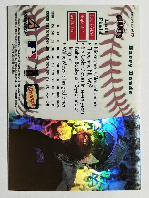 1997 Denny's Holograms #27 Barry Bonds