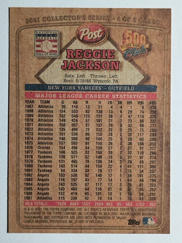 2001 Post 500 Club #8 Reggie Jackson